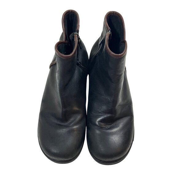 Dansko women's boots 41 US 10.5-11 black leather side zip round toe 1.75" heel - Picture 1 of 10